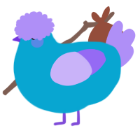 Floof, a cerulean and lilac chicken