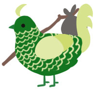 Viridian, a leaf and lemon chicken with a lace pattern