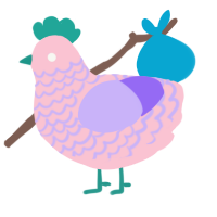luka megurine, a rose and lilac chicken with a lace pattern