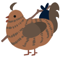 (unnamed), a brown and bark chicken with a bar pattern