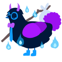 Marcia, a tumblr and amethyst chicken