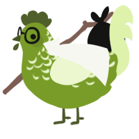 Simon Hoollahan, a chartreuse and apple chicken with a half-lace pattern