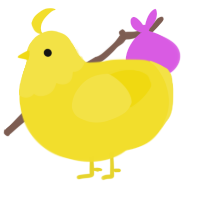 SqUEAKieST tOYE, a yellow chicken with a head pattern