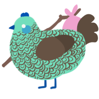 (unnamed), a mint and bark chicken with a double-lace pattern