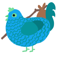 (unnamed), a sky and teal chicken with a lace pattern