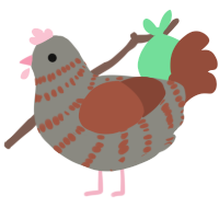 ophelia, a ash and russet chicken with a bar pattern