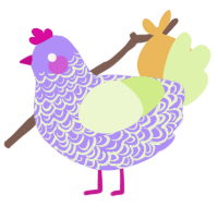 (unnamed), a lilac and apple chicken with a double-lace pattern