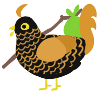 (unnamed), a black and orange chicken with a lace pattern