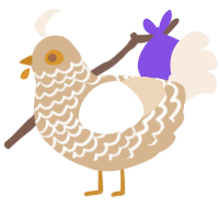 Tea bag, a beige and cream chicken with a lace pattern