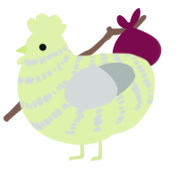 Grendel, a apple and silver chicken with a bar pattern