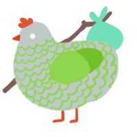 Wiwi, a silver and grass chicken with a lace pattern