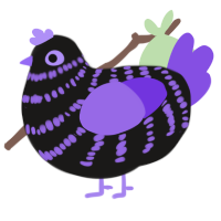 (unnamed), a sable and blurple chicken with a bar pattern