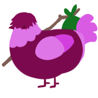 (unnamed), a wine and orchid chicken with a head pattern