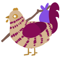 Crackle, a beige and wine chicken with a bar pattern