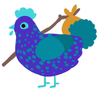 (unnamed), a indigo and sea chicken with a speckle pattern
