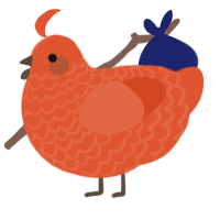 25700 Vermy Wermy, a vermilion chicken with a lace pattern