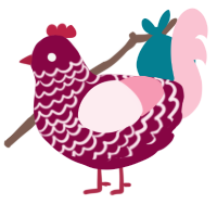 (unnamed), a maroon and rose chicken with a lace pattern