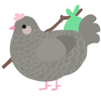 Pip, a ash chicken with a lace pattern