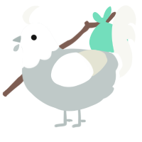 Phainon, a silver and white chicken with a head pattern