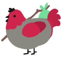 Wrath, a ash and crimson chicken with a head pattern