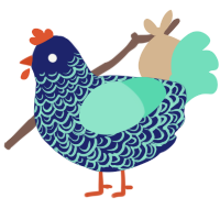 (unnamed), a navy and mint chicken with a double-lace pattern