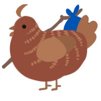Hāʻawa, a russet and brown chicken with a half-bar pattern