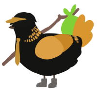 Traffic Signal, a black and orange chicken with a neck-band pattern
