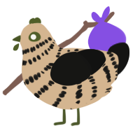 (unnamed), a beige and black chicken with a bar pattern