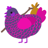 (unnamed), a overcast and fuchsia chicken with a lace pattern