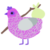 Strawberry Shake, a orchid and silver chicken with a double-lace pattern