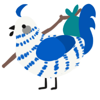 China, a white and ultramarine chicken with a bar pattern
