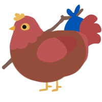 Cinnamon, a russet and red chicken with a head pattern