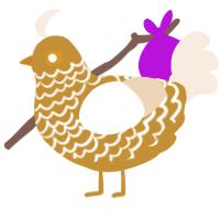 Malcom, a gold and cream chicken with a lace pattern