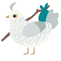 Minnow, a white and silver chicken with a lace pattern
