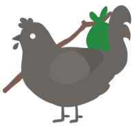 rock, a grey chicken