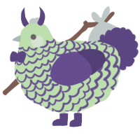 The In-Between, a gluppy and overcast chicken with a lace pattern