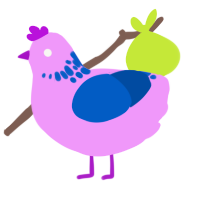 Bluerash, a lavender and ultramarine chicken with a neck-speckle pattern