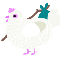lukewarm milk, a white chicken with a lace pattern