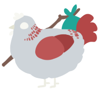 (unnamed), a mist and red chicken with a neck-band pattern