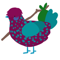 Mixed Berry Compote, a wine and teal chicken with a speckle pattern