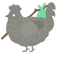 still a rock, a ash chicken with a speckle pattern