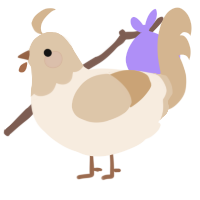 I tried sticker, a cream and beige chicken with a head pattern