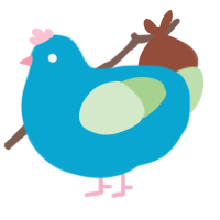 Infi-Nut, a cerulean and gluppy chicken
