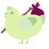 Radium, a apple and gluppy chicken