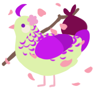 Flora, a apple and amethyst chicken with a half-lace pattern