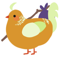 Mango Tango, a orange and apple chicken with a neck-band pattern
