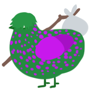 (unnamed), a viridian and amethyst chicken with a speckle pattern