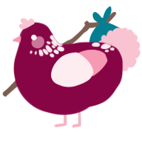 Sun, a maroon and rose chicken with a neck-speckle pattern