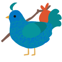 nifty, a sapphire and teal chicken with a double-lace pattern