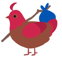 Red Velvet, a russet and crimson chicken with a head pattern